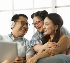 family laughing together