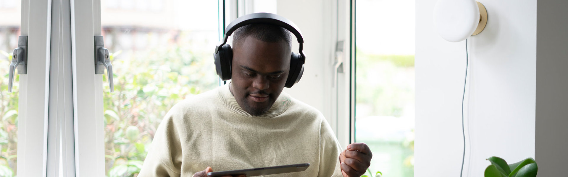 Man wearing headphone